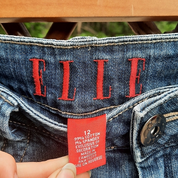 🍀3/15 Cropped Distressed Elle Blue Jeans - Picture 7 of 7